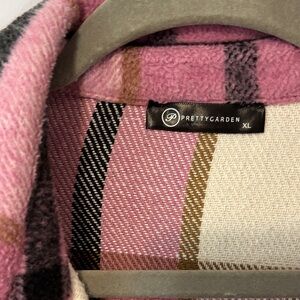 PrettyGarden Women's Pink Plaid Jacket